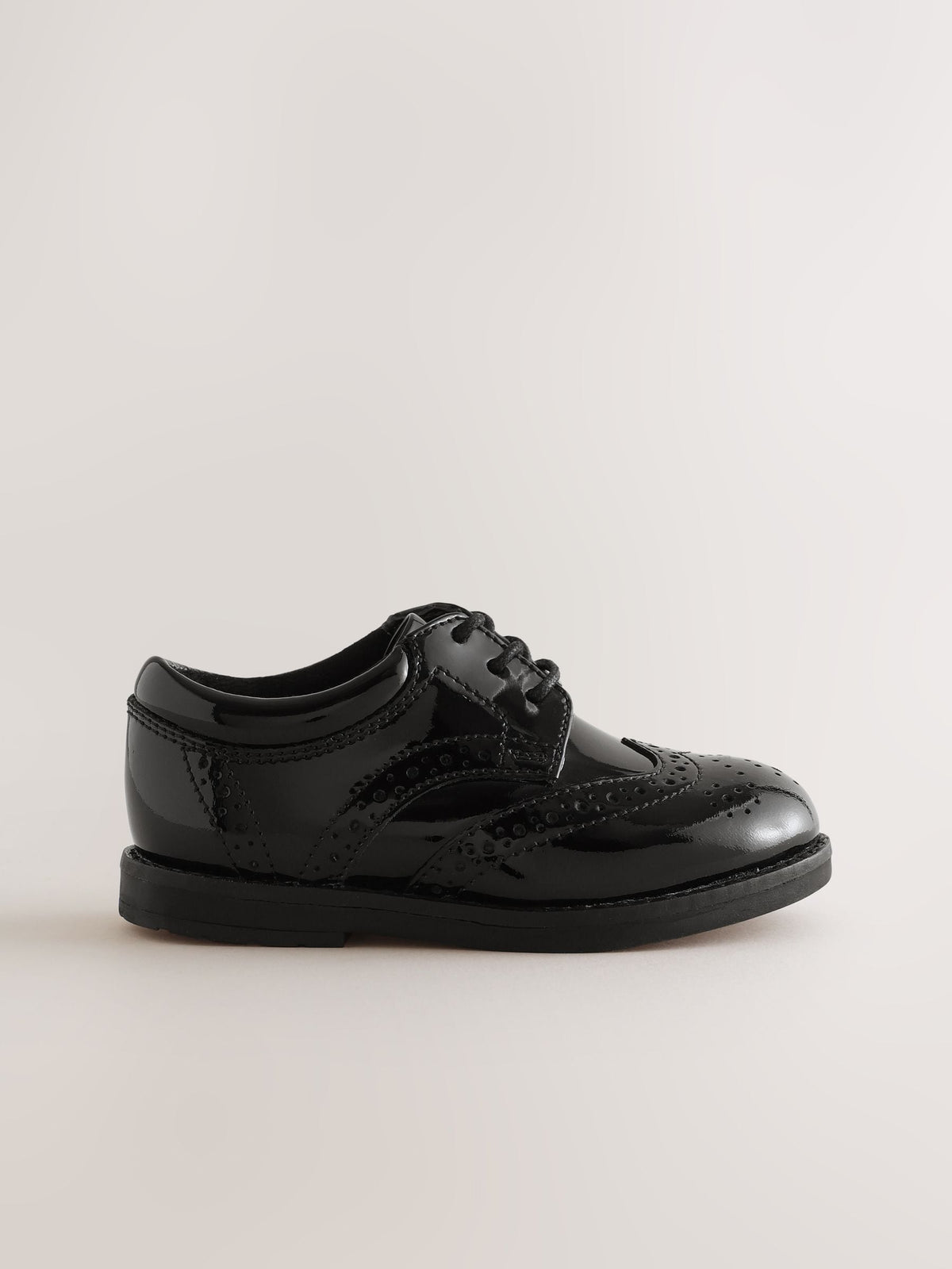Black Patent Lace Up Brogue Shoes