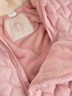 Pink Nylon Spot Double Zip Hooded Baby All-In-One (0mths-2yrs)