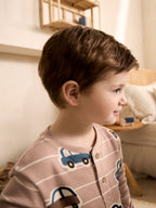 Ecru/Blue Relaxed Button Neck Pyjamas Set 3 Pack (9mths-8yrs)