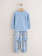 Ecru/Blue Relaxed Button Neck Pyjamas Set 3 Pack (9mths-8yrs)