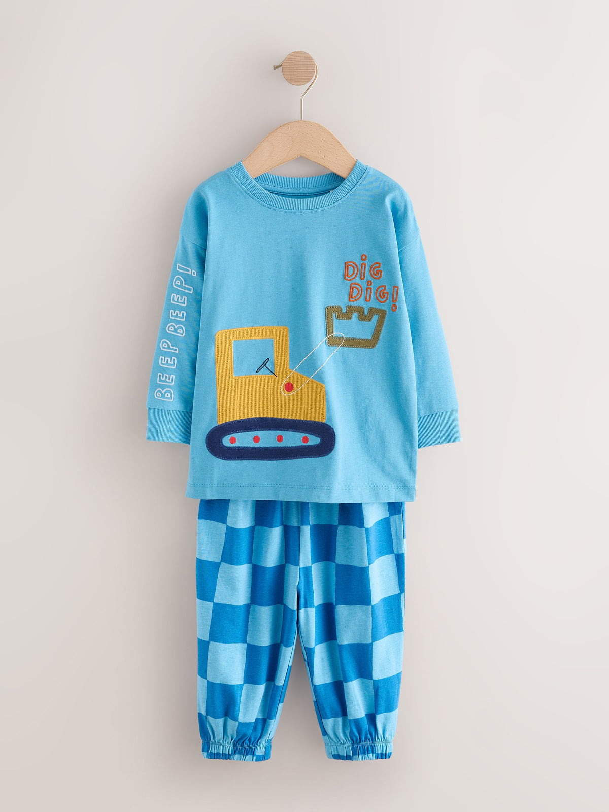 Bright Digger Long Sleeve Oversized Pyjamas 3 Pack (9mths-8yrs)