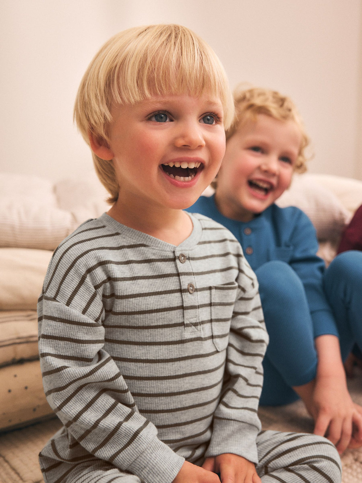 Blue/Grey/Maroon Snuggle Pyjamas Set 3 Pack (9mths-12yrs)