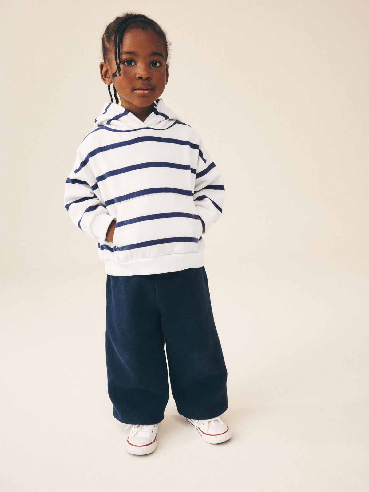 Navy/White Stripe Hoodie (3mths-7yrs)
