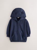 Navy Zip Up Hoodie (3mths-7yrs)