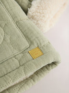 Sage Green Crinkle Bear Face Quilted Baby Jacket (0mths-2yrs)