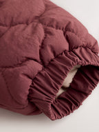 Burgundy Red Quilted Hooded Nylon Baby All-In-One (0-18mths)