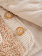 Caramel Borg Hooded Fleece Lined Baby Jacket