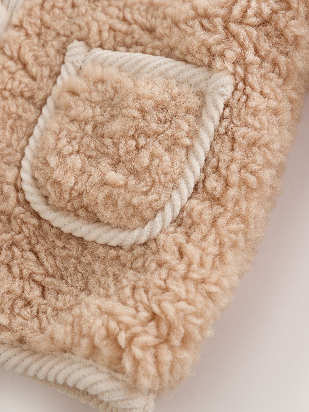 Caramel Borg Hooded Fleece Lined Baby Jacket