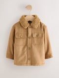 Tan Brown Faux Suede Borg Lined Shacket (3mths-7yrs)
