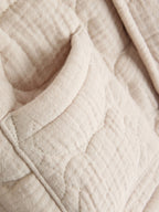 Cream Crinkle Bear Face Quilted Baby Jacket