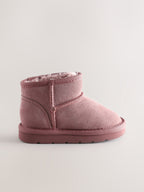 Pink Standard Fit (F) Water Repellent Suede Pull On Boots