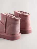 Pink Standard Fit (F) Water Repellent Suede Pull On Boots