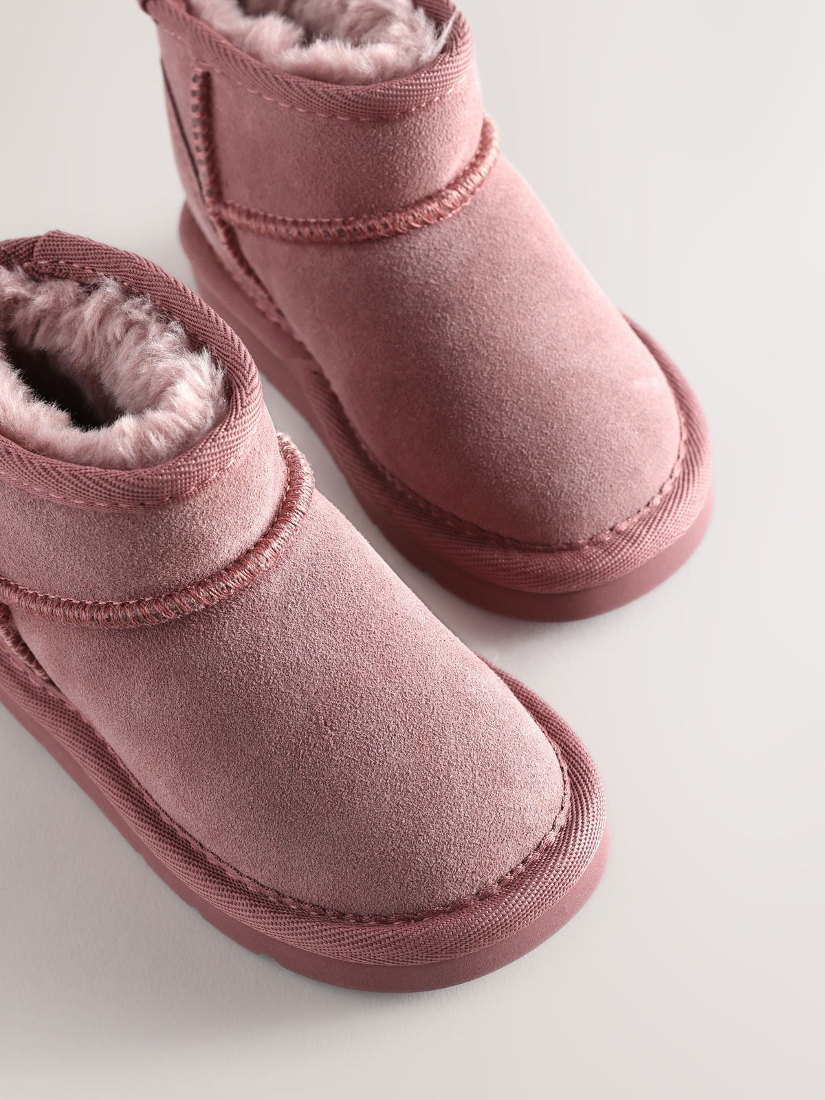 Pink Standard Fit (F) Water Repellent Suede Pull On Boots