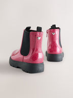 Pink Shimmer Chelsea Chunky Ankle Boots