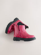 Pink Shimmer Chelsea Chunky Ankle Boots