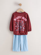 Pink/Brown Graphic Top Wide Leg Pyjamas 3 Pack (9mths-10yrs)