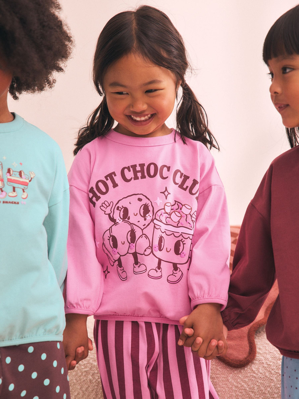 Pink/Brown Graphic Top Wide Leg Pyjamas 3 Pack (9mths-10yrs)
