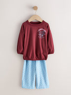 Pink/Brown Graphic Top Wide Leg Pyjamas 3 Pack (9mths-10yrs)