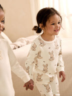 Neutral Bunny Print Snuggle Pyjamas 3 Pack (9mths-12yrs)