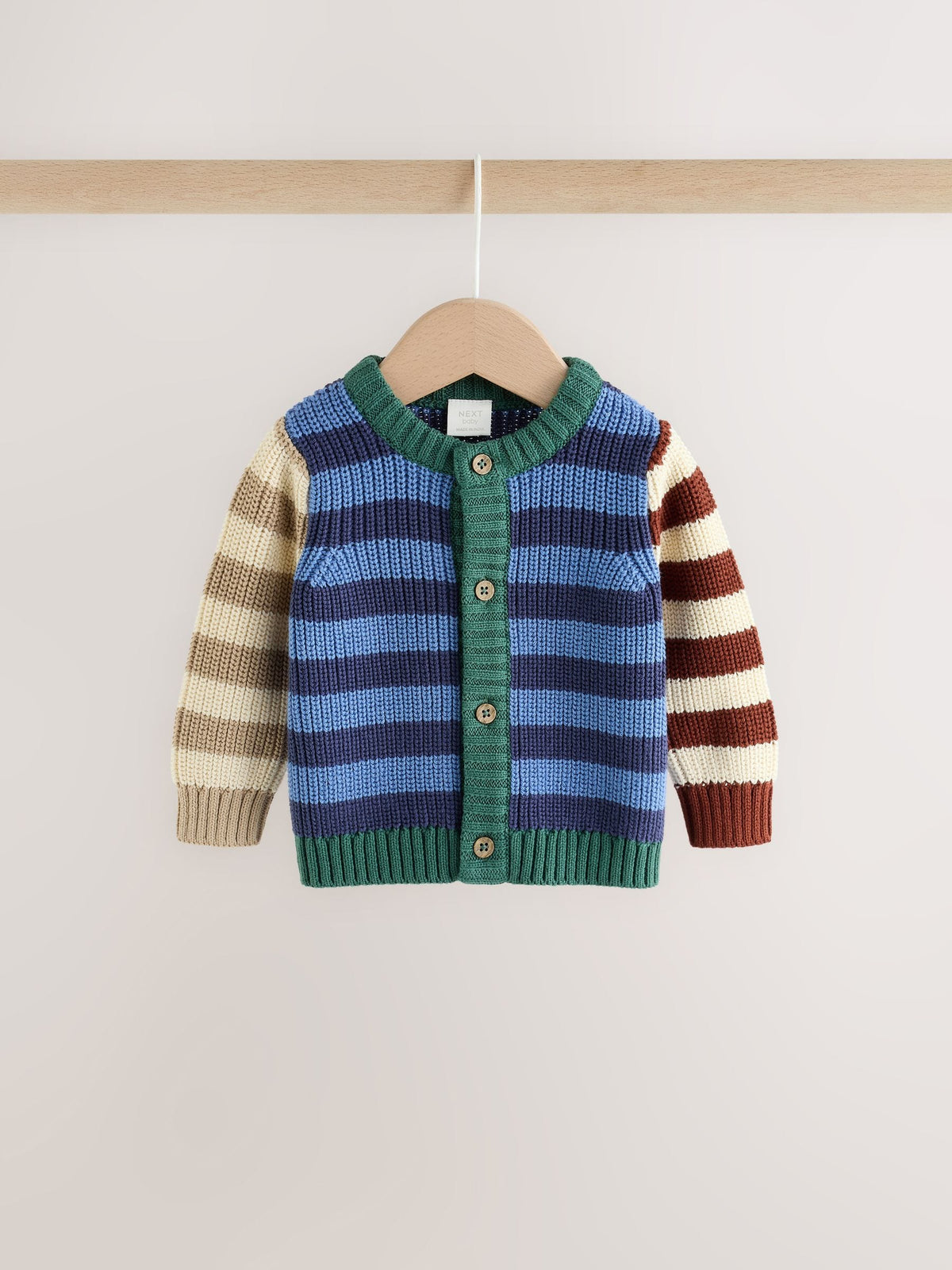 Blue Stripe Knitted Cardigan and Legging Baby Set (0mths-2yrs)