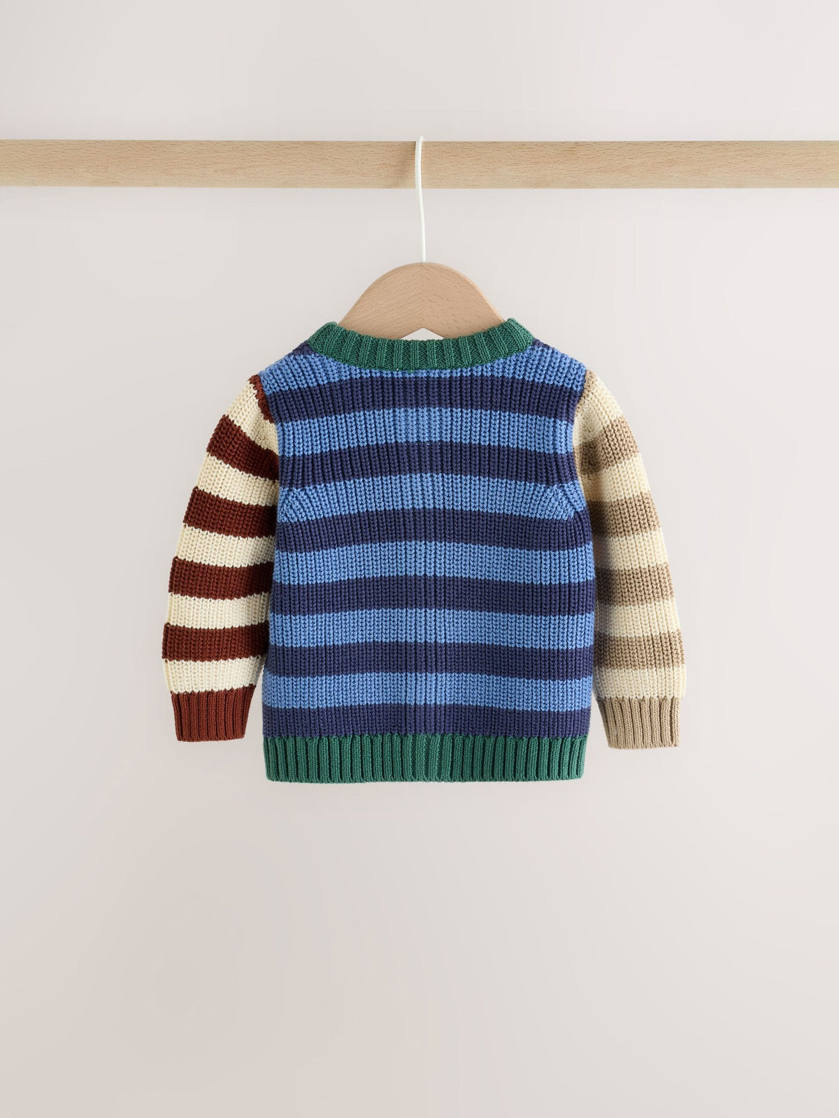 Blue Stripe Knitted Cardigan and Legging Baby Set (0mths-2yrs)