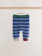 Blue Stripe Knitted Cardigan and Legging Baby Set (0mths-2yrs)