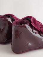 Burgundy Red Bow Baby Boots (0-24mths)