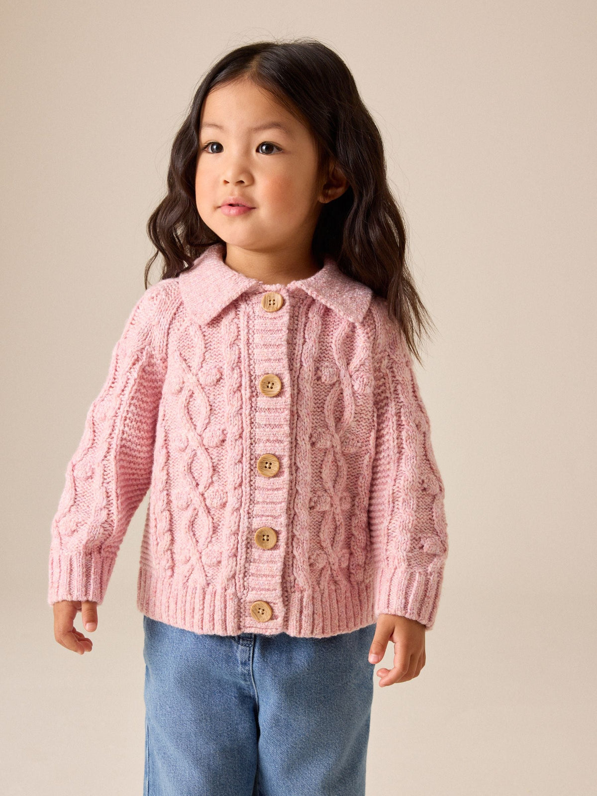 Pink Chunky Bobble Cardigan (3mths-10yrs)