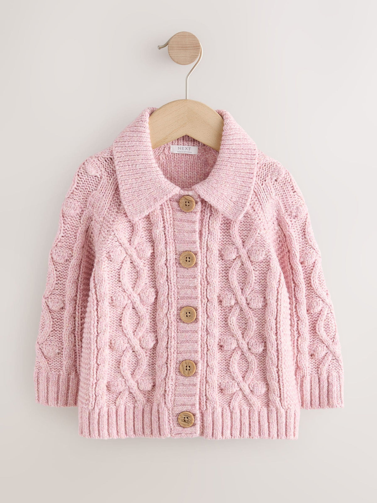 Pink Chunky Bobble Cardigan (3mths-10yrs)