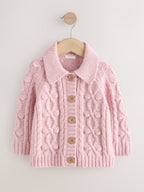Pink Chunky Bobble Cardigan (3mths-10yrs)