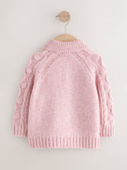 Pink Chunky Bobble Cardigan (3mths-10yrs)