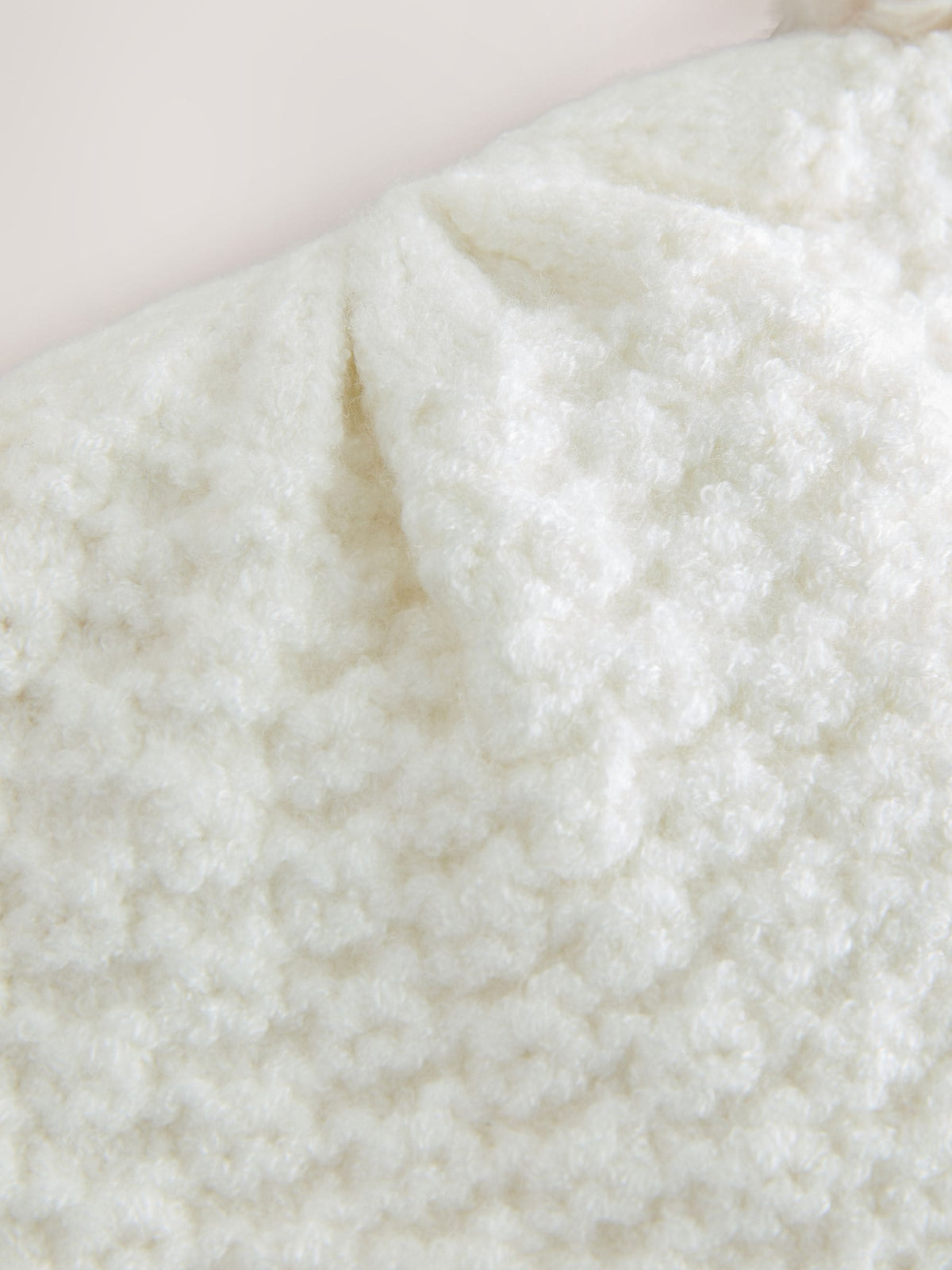 White Pointelle Double Pom Baby Beanie
