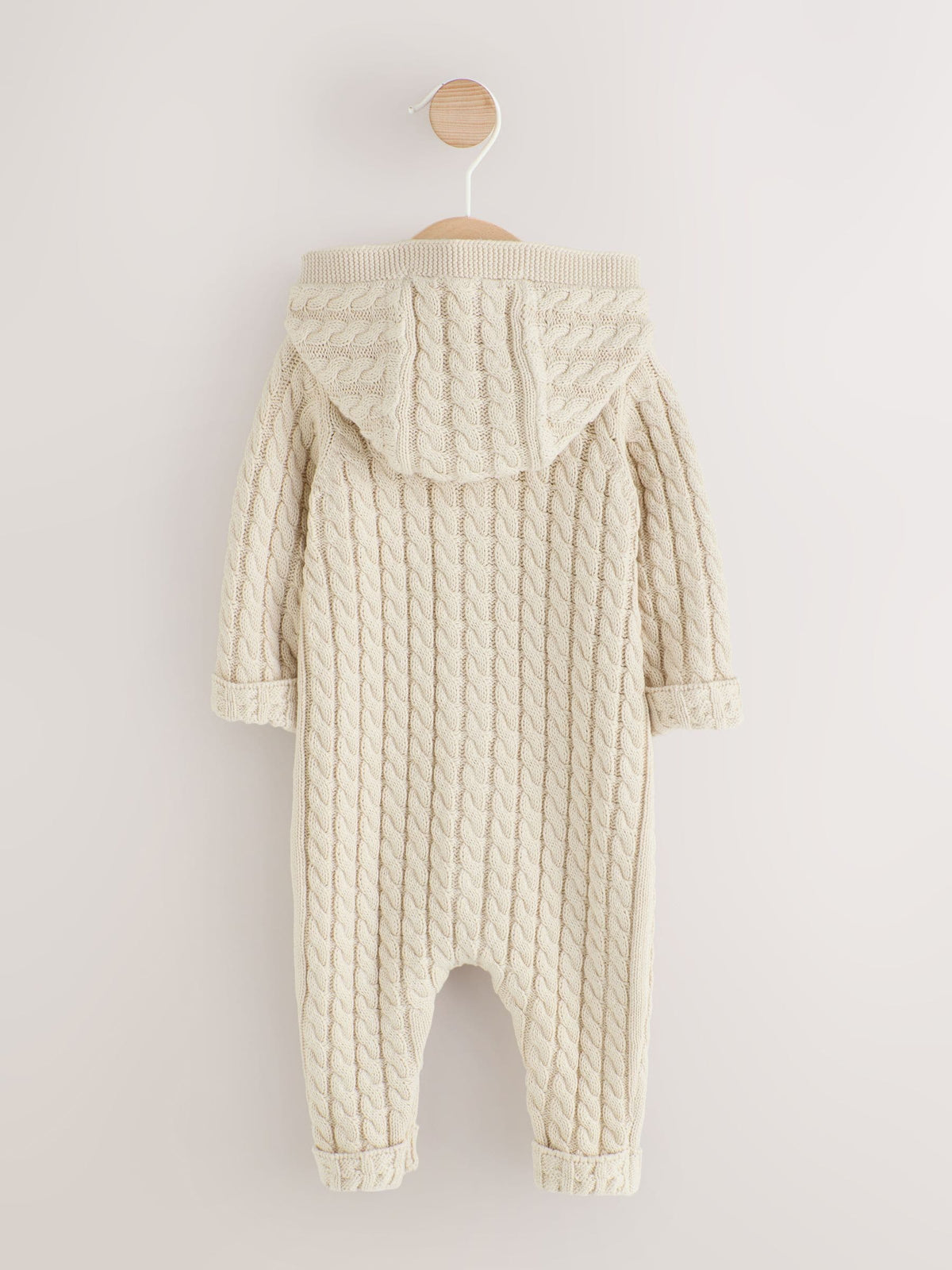 Neutral Knitted Cable Baby Romper (0mths-3yrs)
