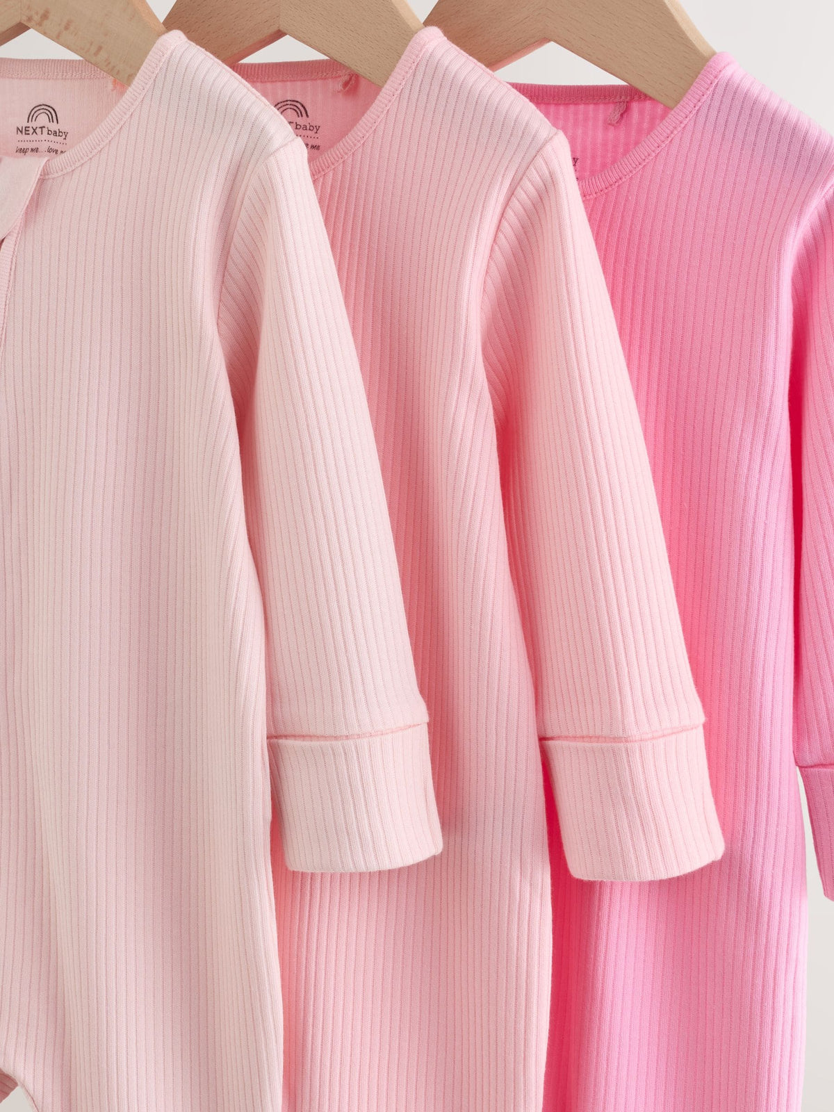 Pink Baby Sleepsuits 3 Pack (0mths-3yrs)