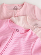 Pink Baby Sleepsuits 3 Pack (0mths-3yrs)