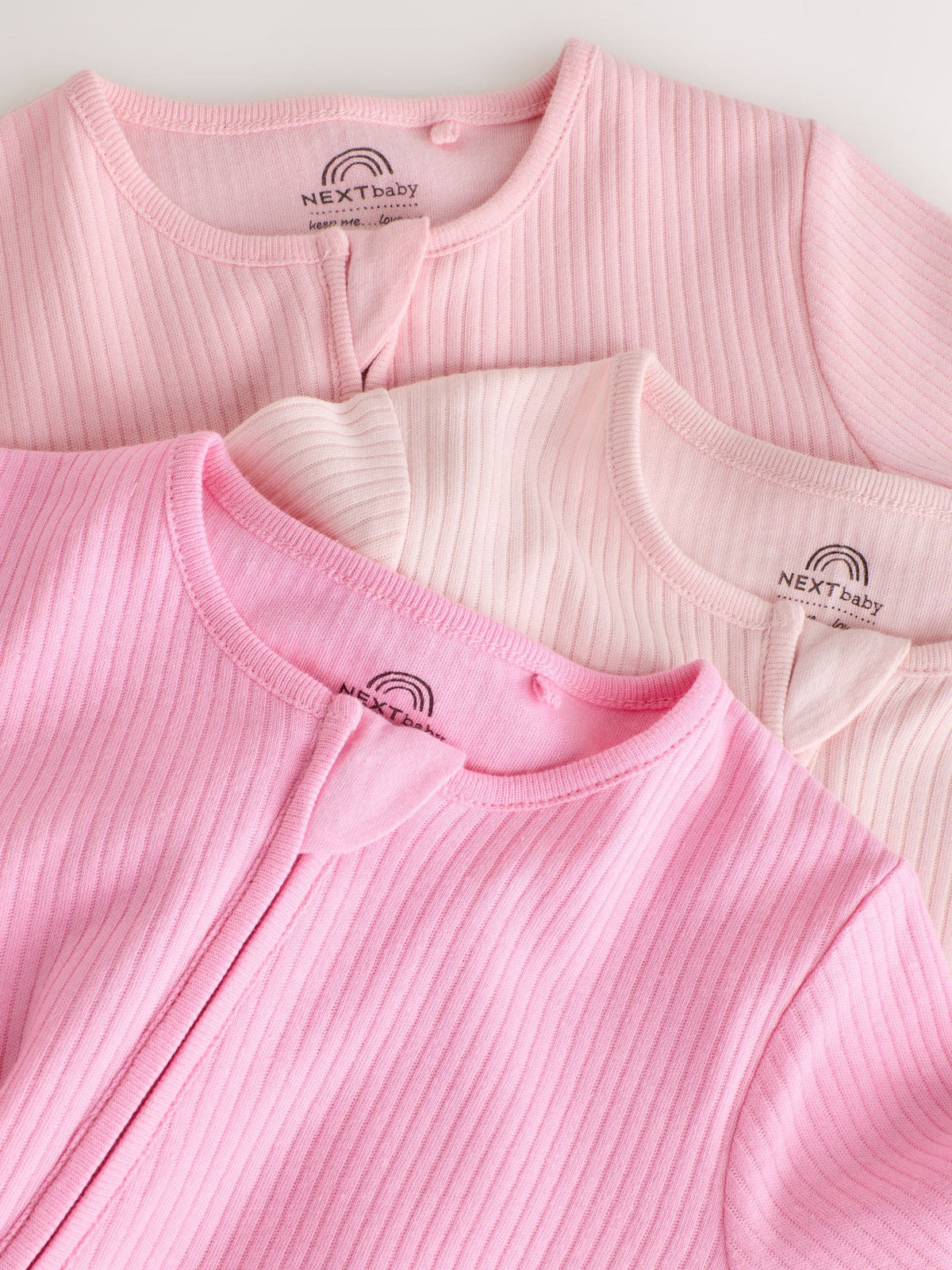 Pink Baby Sleepsuits 3 Pack (0mths-3yrs)