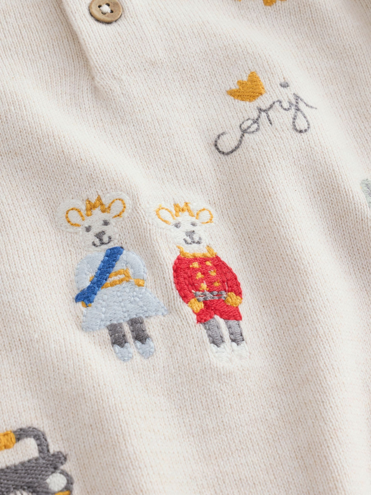 Ecru Long Sleeve Knitted Polo Shirt (3mths-7yrs)