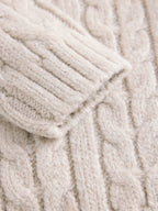 Neutral Cream Cable Knit Crew Neck Jumper (3mths-7yrs)