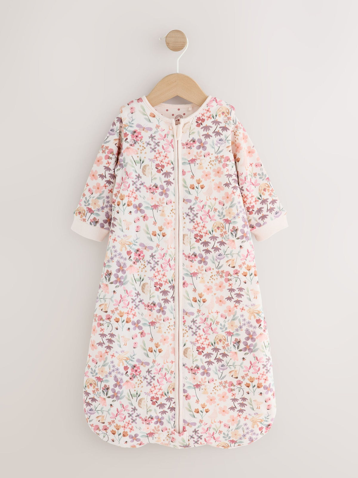 Pink Floral 2.5 Tog Removable Sleeve Baby Sleep Bag