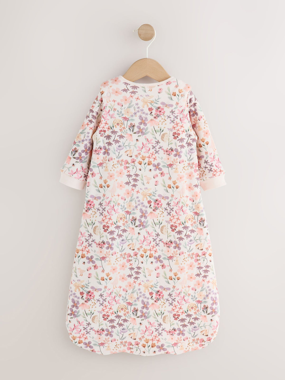 Pink Floral 2.5 Tog Removable Sleeve Baby Sleep Bag
