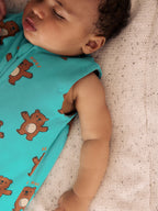 Green Bear Hugs 2.5 Tog Removable Sleeve Baby Sleep Bag