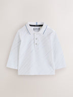 Baker by Ted Baker Blue Textured Dungaree and Polo Shirt Set
