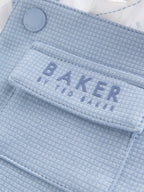 Baker by Ted Baker Blue Textured Dungaree and Polo Shirt Set