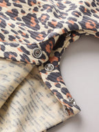 Pink and Leopard Printed Button T-Shirt Jersey Baby Rompers 3 Pack
