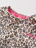 Pink and Leopard Printed Button T-Shirt Jersey Baby Rompers 3 Pack
