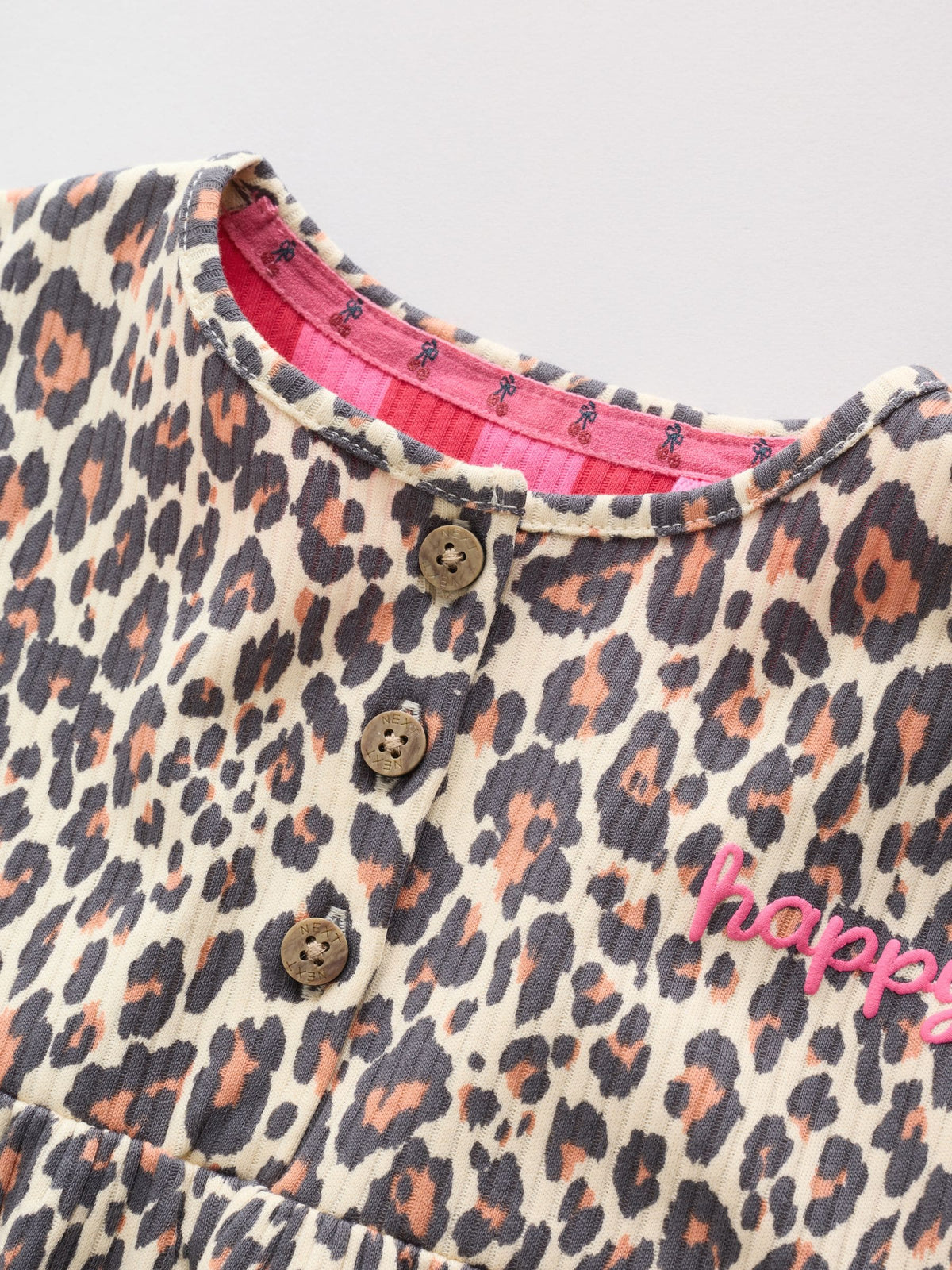 Pink and Leopard Printed Button T-Shirt Jersey Baby Rompers 3 Pack