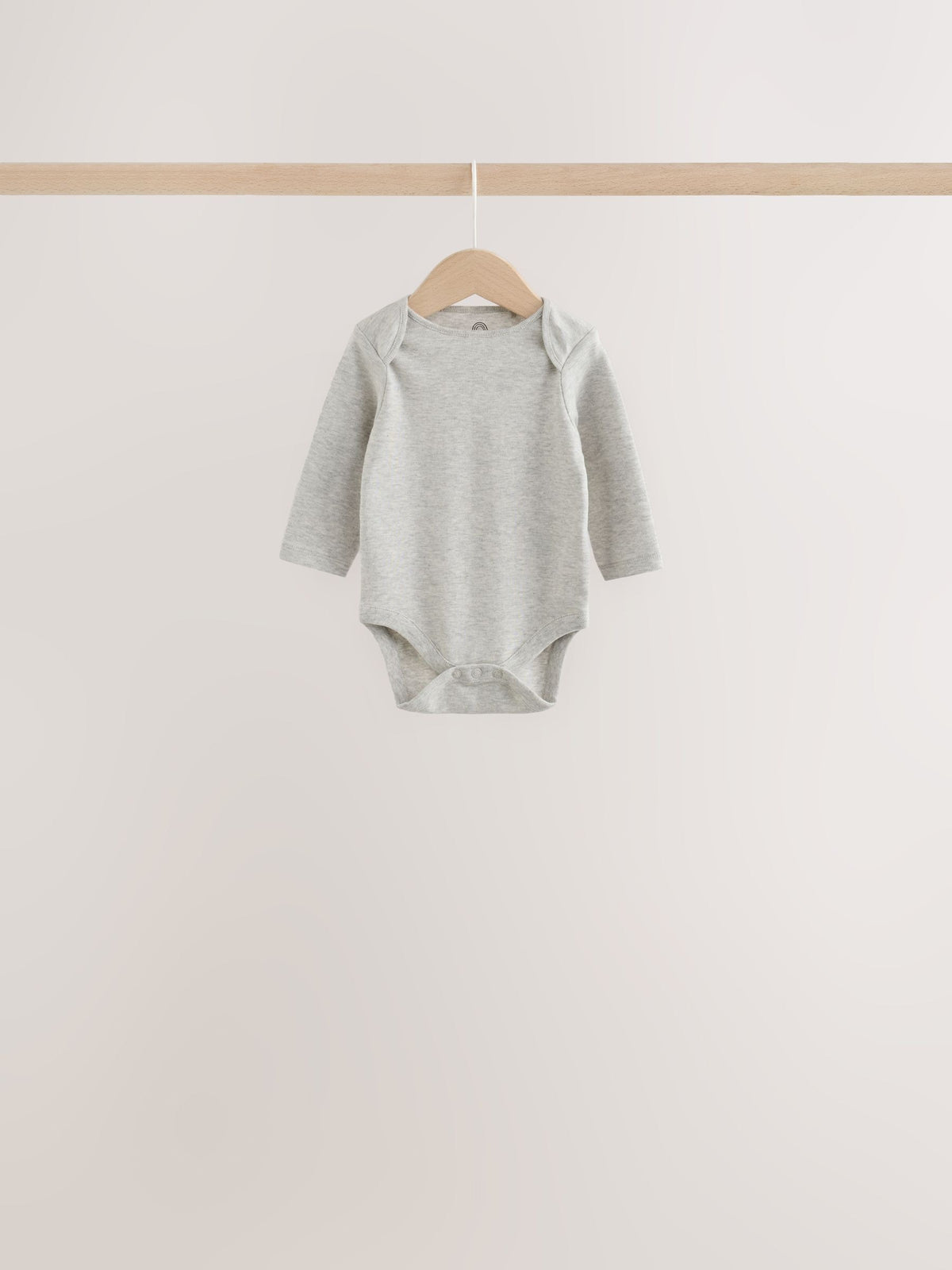 Grey/Blue/Neutral Long Sleeve Baby Bodysuits 5 Pack