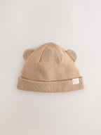 Neutral / Tan Rib Baby Beanie Hats 2 Pack
