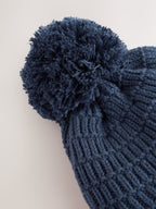 Navy Blue Knitted Trapper Baby Hat