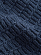 Navy Blue Knitted Trapper Baby Hat